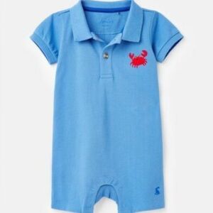 Joules Blue Collard Crab Romper 3 months